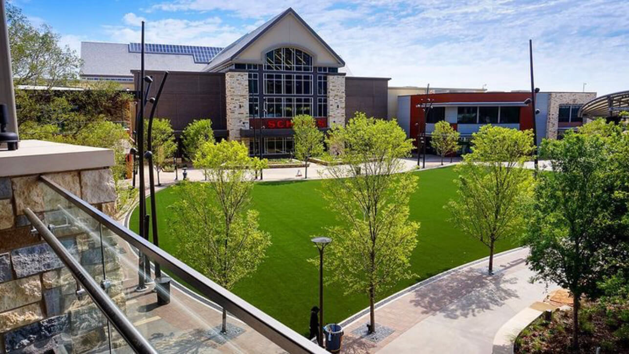 artificial lawn installed on commercial property