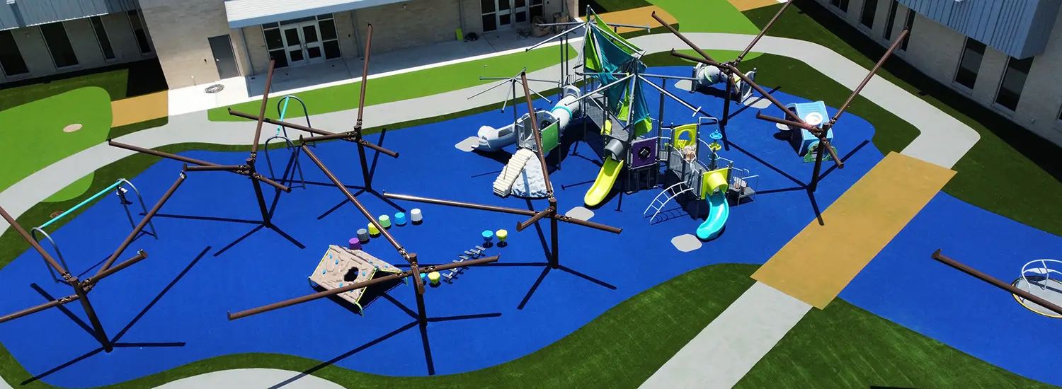 Artificial grass playground installed by SYNLawn