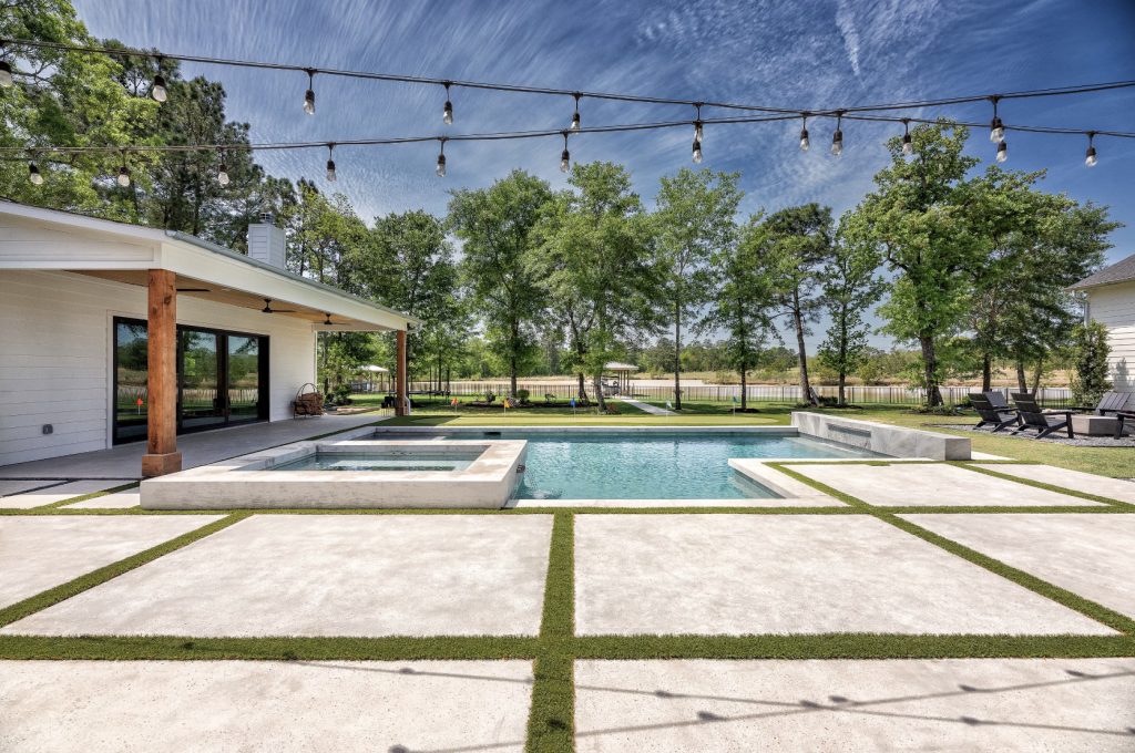 residential artificial turf pool