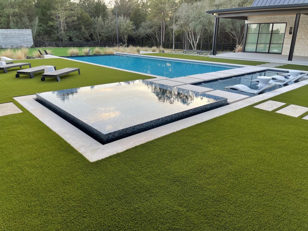 residential artificial turf pool deck