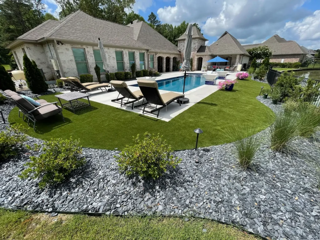 seattle artificial turf installation synlawn by pool