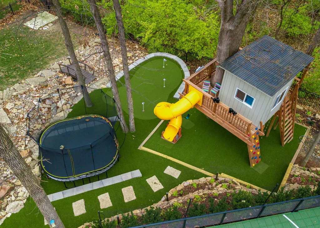 Seattle Backyard Playground Turf installation