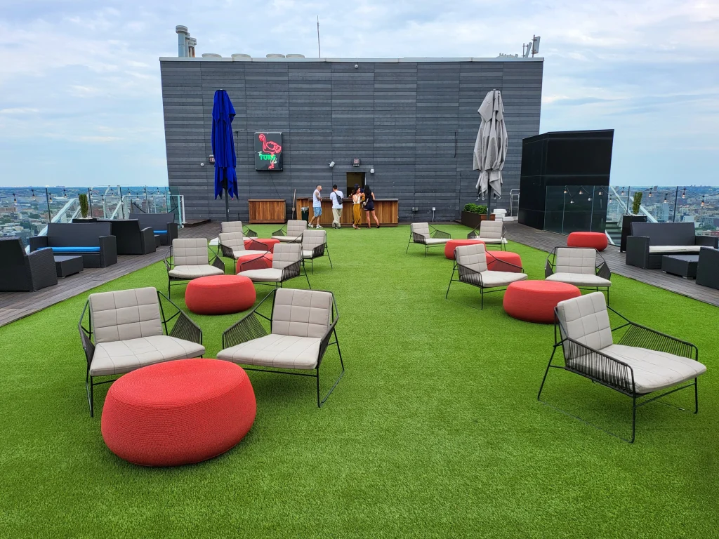 Rooftop Lunge SYNLawn Seattle Artificial Turf Installation